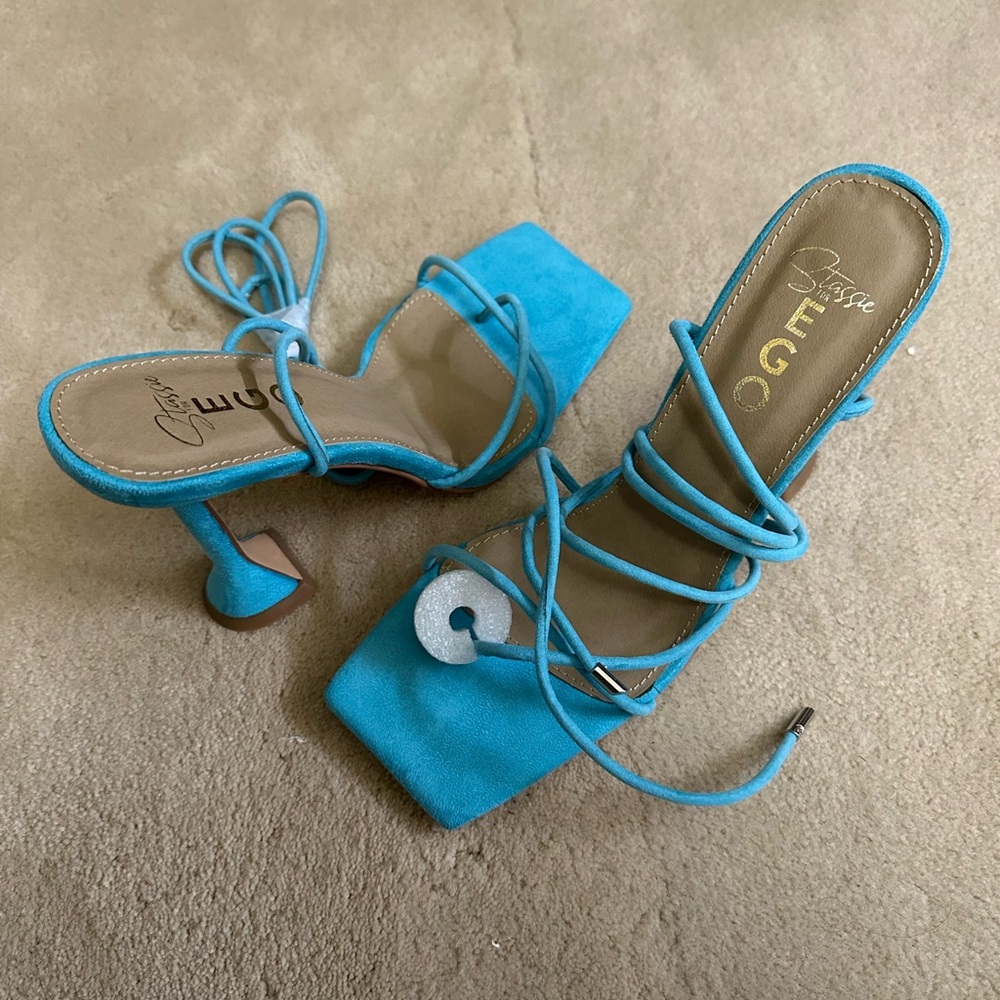 Women's Blue Strappy Heels